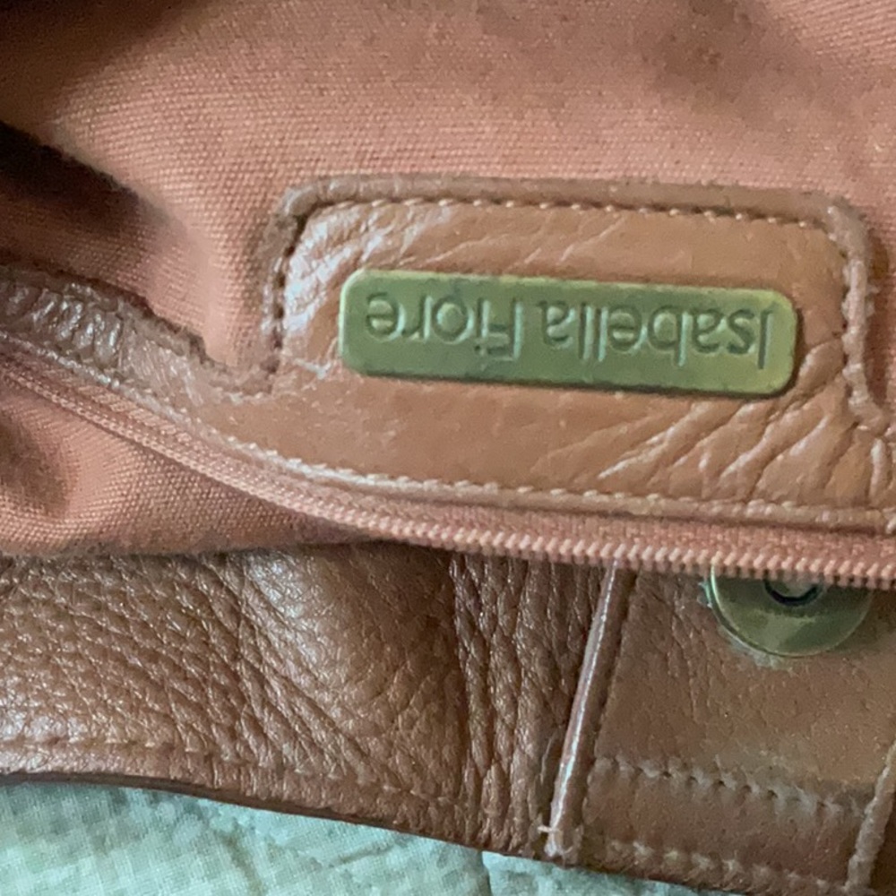 Isabella Fiore Tan Hobo Bag with Textured Leather